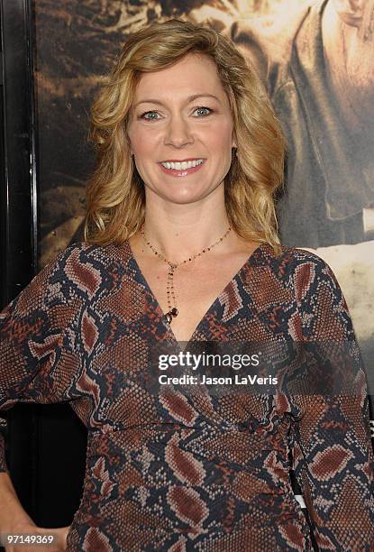 Actress Carrie Preston attends the premiere of HBO's new miniseries "The Pacific" at Grauman's Chinese Theatre on February 24, 2010 in Hollywood,...
