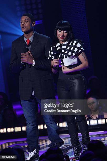 Pooch Hall and Nicki Minaj host BET's Rip The Runway 2010 at the Hammerstein Ballroom on February 27, 2010 in New York City.
