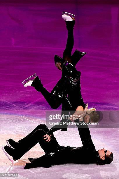 Oksana Domina and Maxim Shabalin of Russia perform at the Exhibition Gala following the Olympic figure skating competition at Pacific Coliseum on...