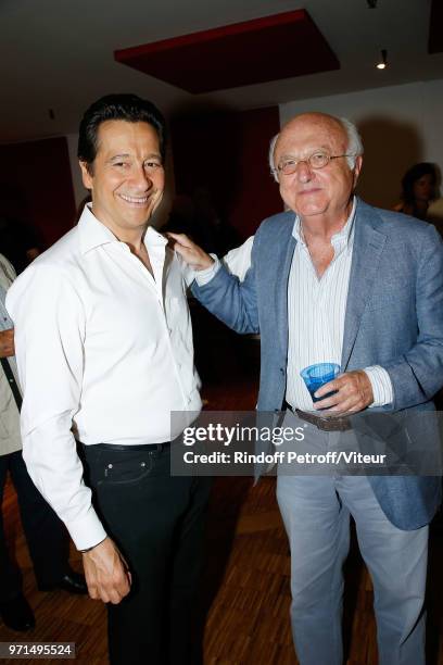 Laurent Gerra and Vladimir Cosma attend "Sans Moderation" Laurent Gerra's One Man Show at Palais des Congres on June 8, 2018 in Paris, France.