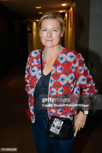 Anne-Elisabeth Lemoine attends "Sans Moderation" Laurent Gerra's One Man Show at Palais des Congres on June 8, 2018 in Paris, France.