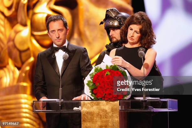 Gad Elmaleh and Gad Elmaleh perform onstage during the 35th Cesar Film Awards held at Theatre du Chatelet on February 27, 2010 in Paris, France.