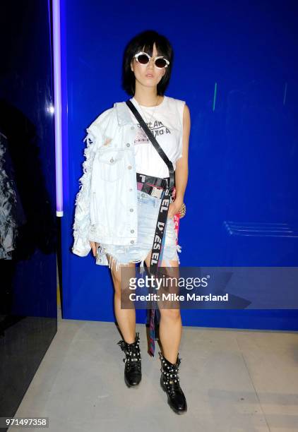 Betty Bachz attend the Barbour International show during London Fashion Week Men's June 2018 on June 11, 2018 in London, England.
