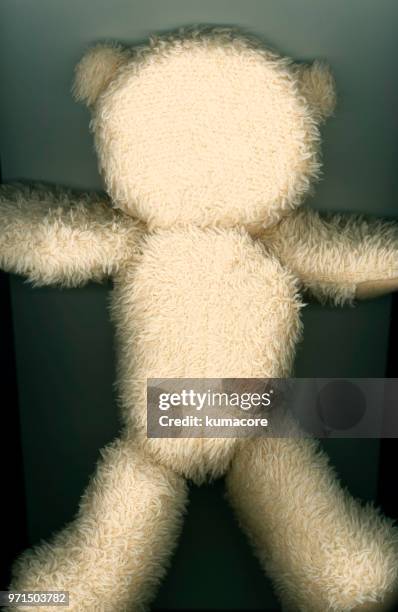 put teddy bear between photocopier,back view - kumacore stock pictures, royalty-free photos & images