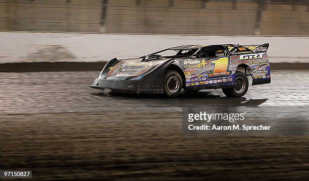 Reilly Auto Parts SUPR Late Model driver Jack Sullivan of the car wins the Texas World Dirt Track O'Reilly Auto Parts SUPR Late Model Championship at...
