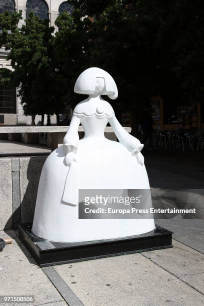 The Menina before restoring by the artist Domingo Zapata in front of Queen Sofia Museum on June 11, 2018 in Madrid, Spain. This artwork takes part of...
