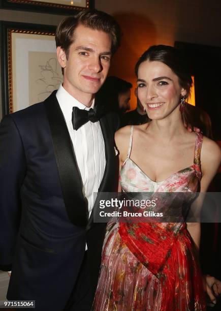Andrew Garfield and Bee Shaffer pose at the 2018 O&M Private Tony After Party at The Carlysle Hotel on June 10, 2018 in New York City.