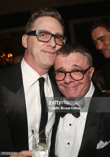 Devlin Elliott and husband Nathan Lane pose at the 2018 O&M Private Tony After Party at The Carlysle Hotel on June 10, 2018 in New York City.
