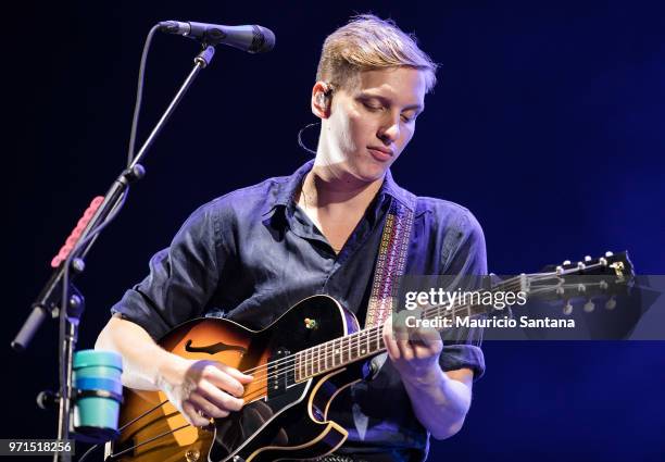 Jun 10: George Ezra performs live on stage at Latin America Memorial on June 10, 2018 in Sao Paulo, Brazil.