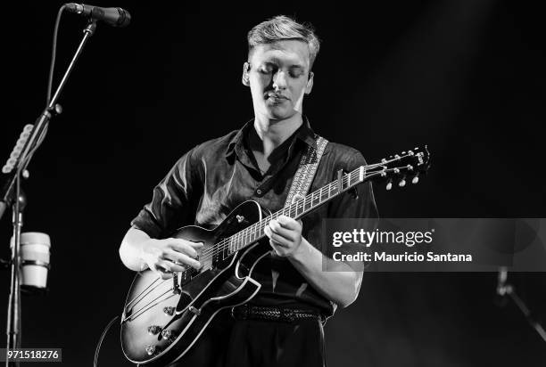 Jun 10: George Ezra performs live on stage at Latin America Memorial on June 10, 2018 in Sao Paulo, Brazil.