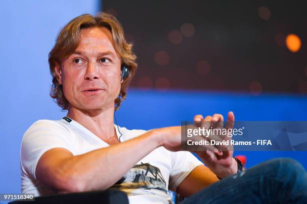 Legend Valeri Karpin looks on during the FIFA Legends Fan Interaction as part of the 68th FIFA Congress on June 11, 2018 in Moscow, Russia.