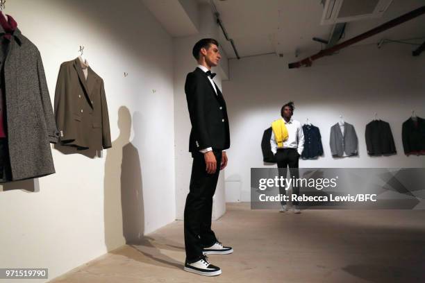 General view of Mr Start presentation at the DiscoveryLAB during London Fashion Week Men's June 2018 at the BFC Show Space on June 11, 2018 in...