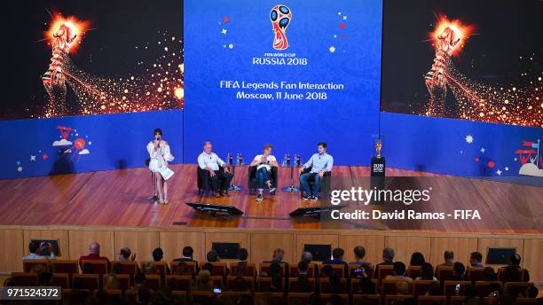 Legends Andreas Brehme, Valeri Karpin and Iker Casillas attends the FIFA Legends Fan Interaction as part of the 68th FIFA Congress on June 11, 2018...