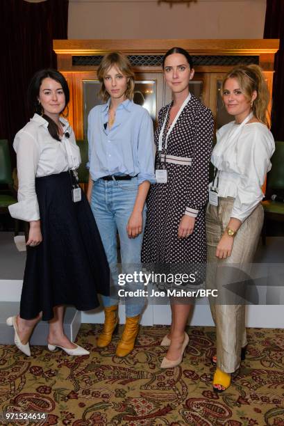 Elizabeth Paton, Edie Campbell, Ciara Bryne and Louise Troen at the London Fashion Week Men's British Fashion Council Fashion Forum at the The Ned on...