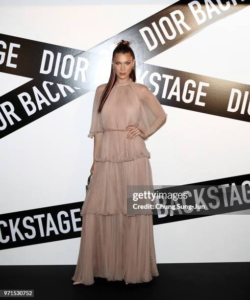 Face of Dior Make-up Bella Hadid attends the Dior Backstage launch party at EDIT on June 11, 2018 in Seoul, South Korea.