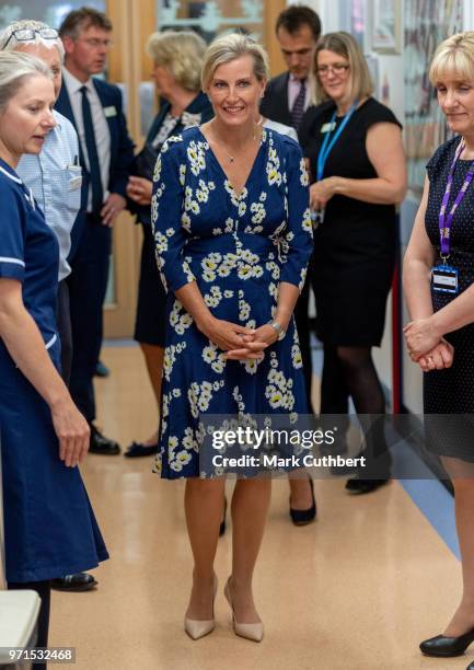 Sophie, Countess of Wessex during a visit to Leeds Children's Hospital on June 11, 2018 in Leeds, England.