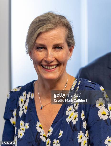 Sophie, Countess of Wessex during a visit to Leeds Children's Hospital on June 11, 2018 in Leeds, England.