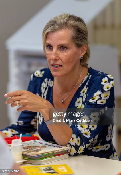 Sophie, Countess of Wessex during a visit to Leeds Children's Hospital on June 11, 2018 in Leeds, England.