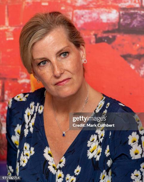 Sophie, Countess of Wessex during a visit to Leeds Children's Hospital on June 11, 2018 in Leeds, England.