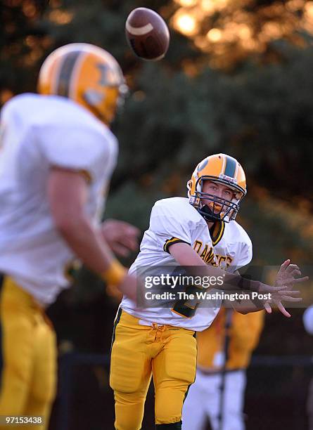 Gaithersburg, MD. Quince Orchard vs. Damascus : football. Here, Damascus' Connor Frazier makes a first quarter pass. QO2