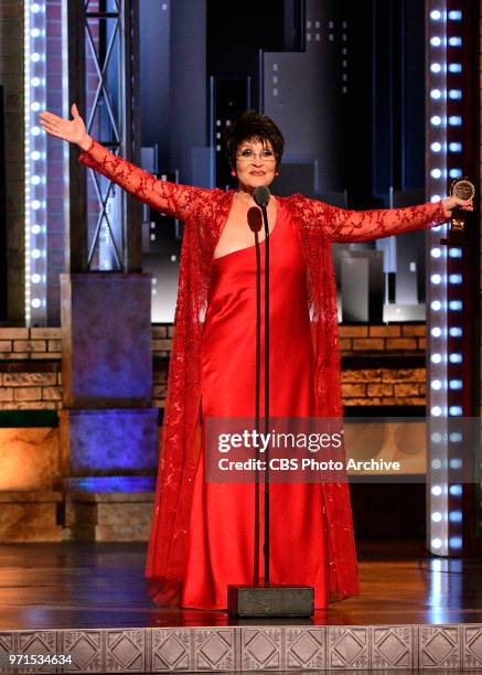 Chita Rivera, recipient of the 2018 Special Tony Award for Lifetime Achievement in the Theater at THE 72nd ANNUAL TONY AWARDS broadcast live from...