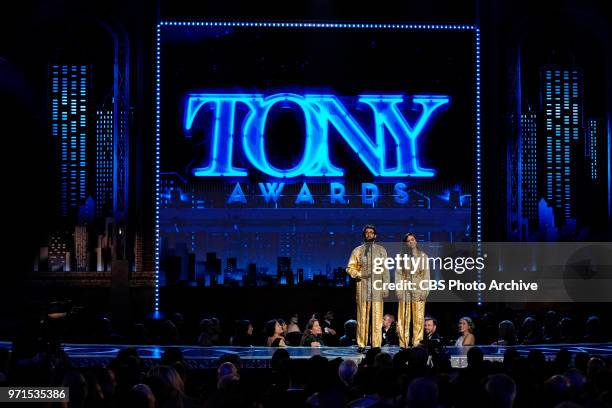 Josh Groban and Sara Bareilles at THE 72nd ANNUAL TONY AWARDS broadcast live from Radio City Music Hall in New York City on Sunday, June 10, 2018 on...