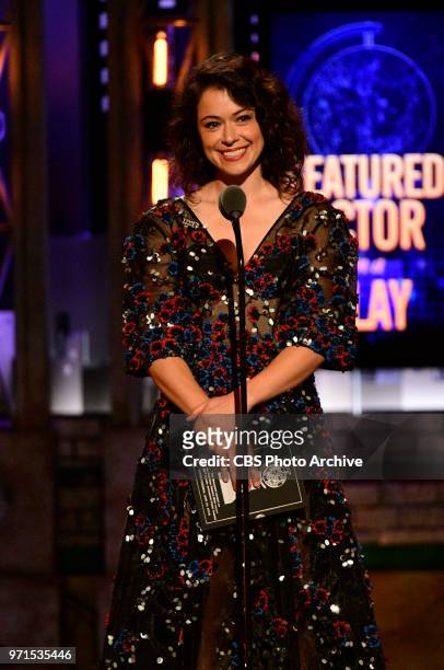 Tatiana Maslany at THE 72nd ANNUAL TONY AWARDS broadcast live from Radio City Music Hall in New York City on Sunday, June 10, 2018 on the CBS...