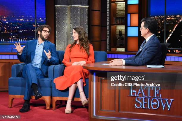 The Late Show with Stephen Colbert and guests Sara Bareilles, Josh Groban during Wednesday's June 6, 2018 show.