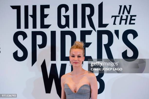 Dutch actress Sylvia Hoeks poses during the photocall for the film "The Girl in the Spider's Web" on June 11, 2018 in Barcelona.