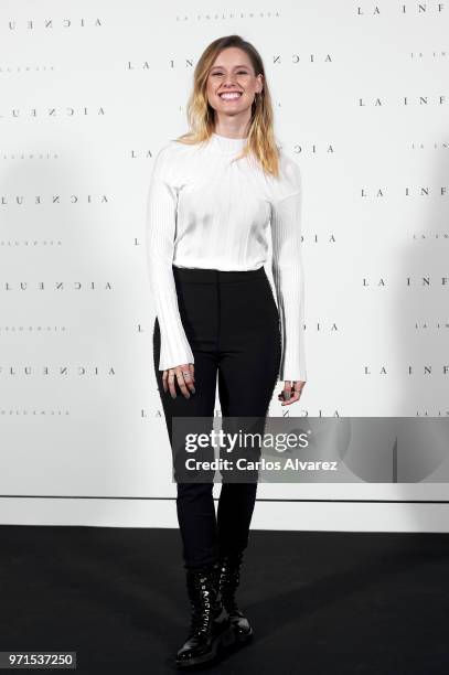 Spanish actresss Manuela Velles attends 'La Influencia' photocall on June 11, 2018 in Madrid, Spain.