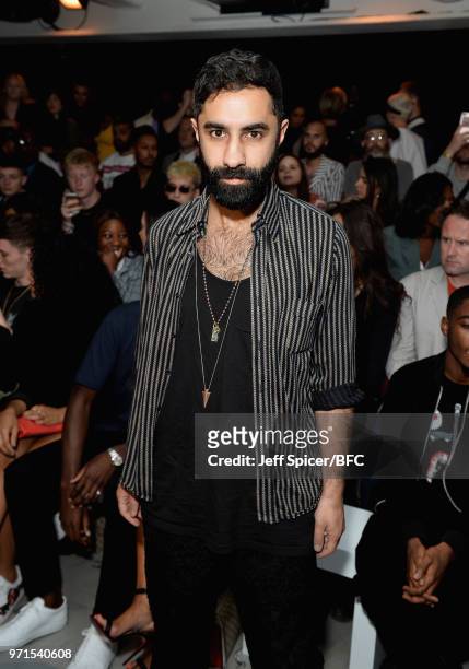 Amir Amor of Rudimental attends the What We Wear show during London Fashion Week Men's June 2018 at the BFC Show Space on June 11, 2018 in London,...