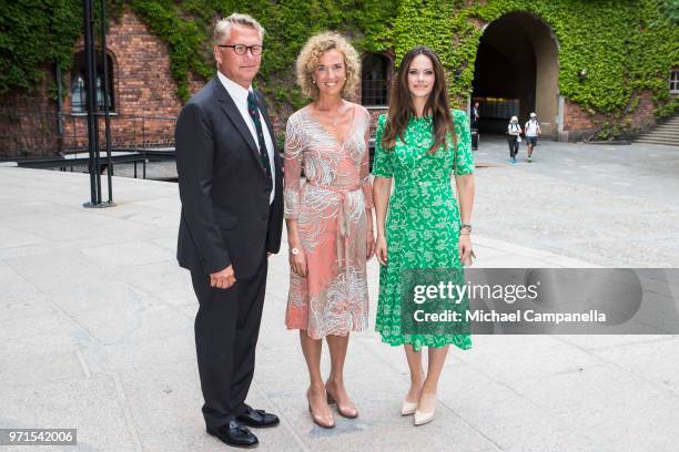 Lars Kihlstrom Burenstam, Johanna Adami and Princess Sofia of Sweden attend the Sophiahemmet University's graduation ceremony and is greeted by...