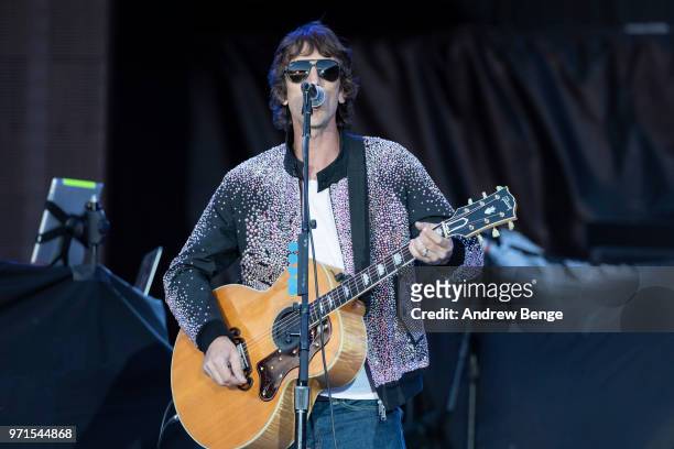 Richard Ashcroft performs live on stage at Old Trafford on June 5, 2018 in Manchester, England.
