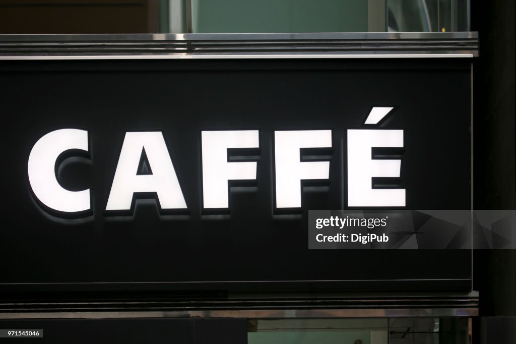Coffee sign Caffè in Italian