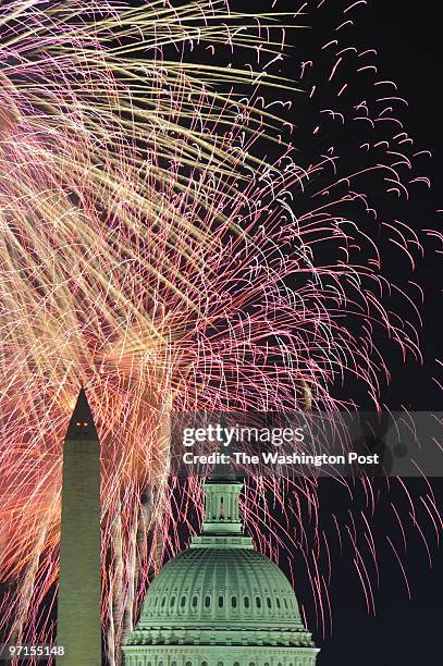 July 4,2009 RFK Stadium, Washington, DC LIVE: Washington DC- Independence Day fireworks - FROM RFK STADIUM-TRACY A WOODWARD/TWP - Washington, DC....