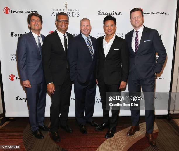 Mark Shriver, Manny Chirico, Ben Taylor, Mario Lopez and Willie Geist attend the 77th Annual Father Of The Year Awards at Sheraton Times Square on...