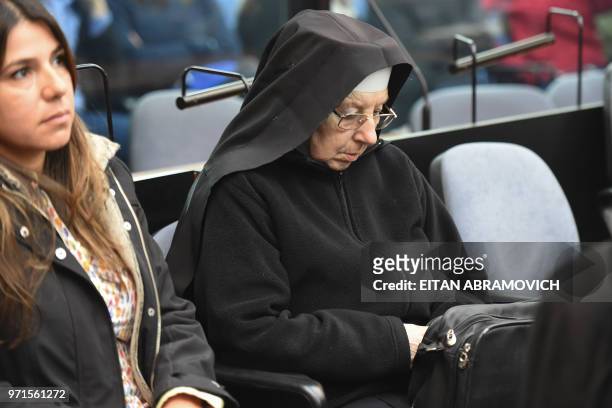 Nun Celia Ines Aparicio, attends the first day of the trial against her, Argentine former Vice Minister of Public Works Jose Lopez and others accused...