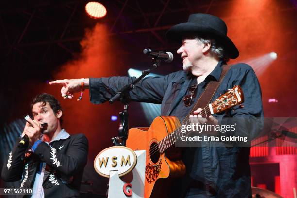Ketch Secor of Old Crow Medicine Show and Bobby Bare perform during Bonnaroo Music & Arts Festival on J