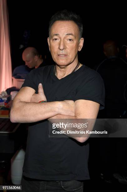 Bruce Springsteen poses backstage during the 72nd Annual Tony Awards at Radio City Music Hall on June 10, 2018 in New York City.