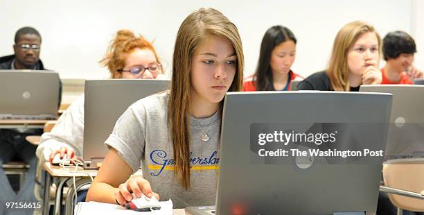 April 2009 CREDIT: Katherine Frey / TWP. Gaithersburg, MD. High school students take college level courses on high school campus and get college...