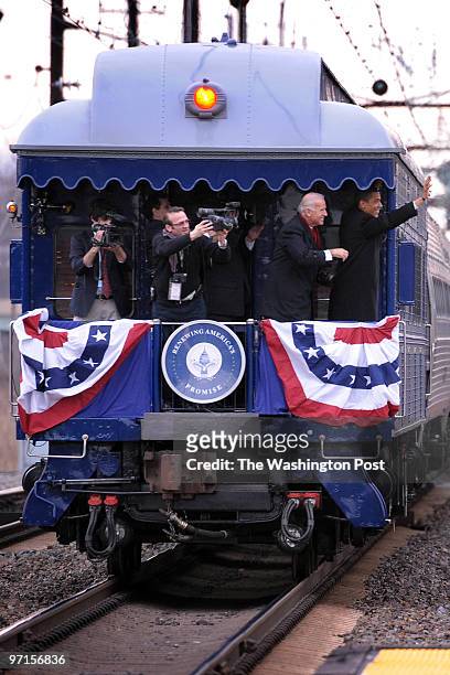 Rocville, MD Obama/Biden train passes through Edgewood, Md., on it's way to Washington, D.C. Here,