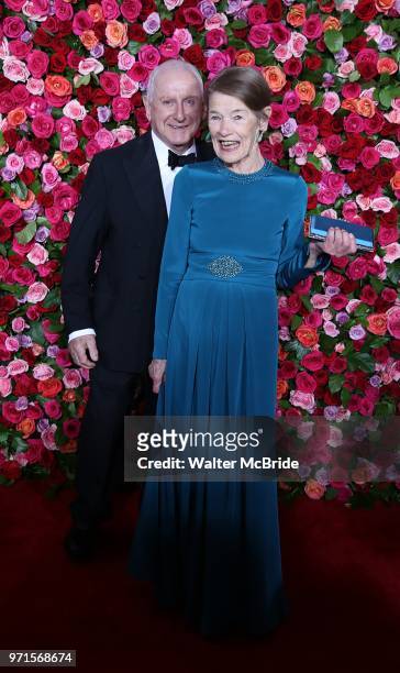 Lionel Larner and Glenda Jackson attend the 72nd Annual Tony Awards on June 10, 2018 at Radio City Music Hall in New York City.