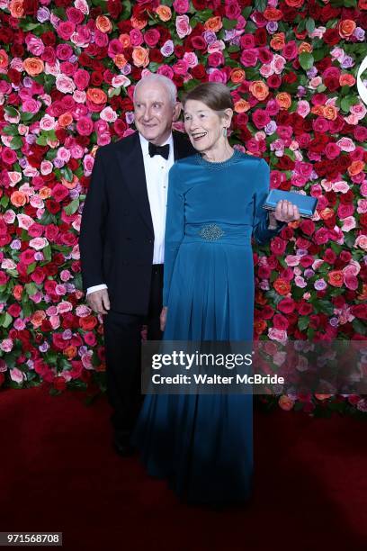 Lionel Larner and Glenda Jackson attend the 72nd Annual Tony Awards on June 10, 2018 at Radio City Music Hall in New York City.