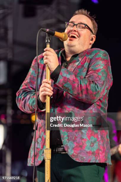 Paul Janeway of St. Paul and the Broken Bones performs during the Bonnaroo Music and Arts Festival 2018 on June 10, 2018 in Manchester, Tennessee.