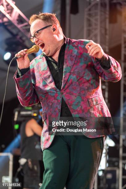 Paul Janeway of St. Paul and the Broken Bones performs during the Bonnaroo Music and Arts Festival 2018 on June 10, 2018 in Manchester, Tennessee.