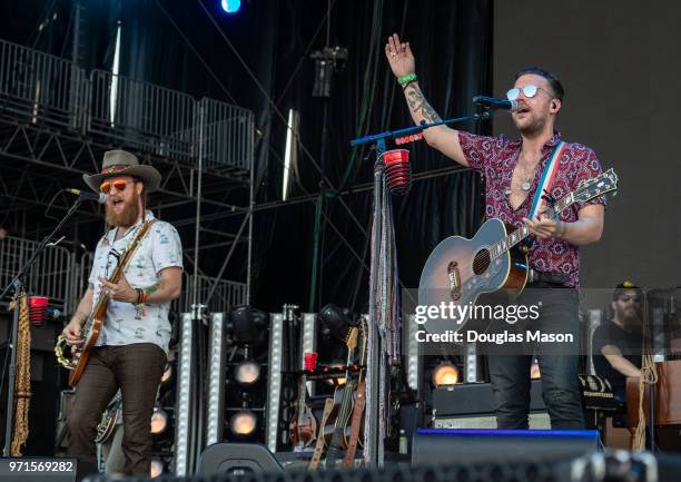 John Osborne and TJ Osborne of the Osborne Brothers perform during the Bonnaroo Music and Arts Festival 2018 on June 10, 2018 in Manchester,...