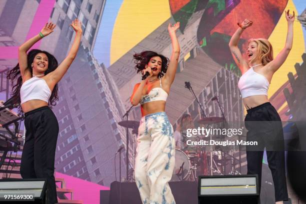 Dua Lipa performs during the Bonnaroo Music and Arts Festival 2018 on June 10, 2018 in Manchester, Tennessee.