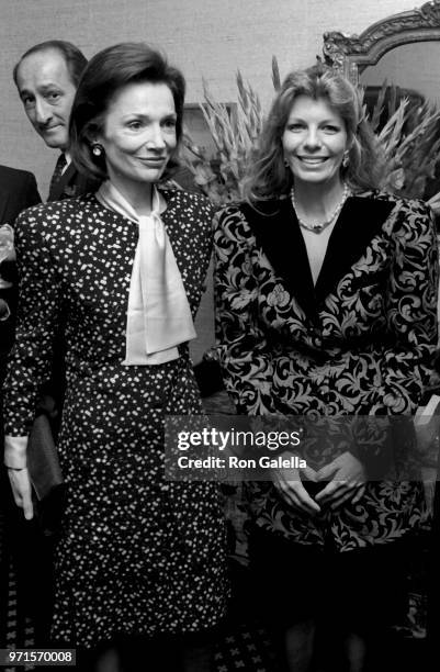 Lee Radziwill and Yasmin Aga Khan attend Third Annual Rita Hayworth Alzheimer's Disease Benefit on December 2, 1986 in New York City.