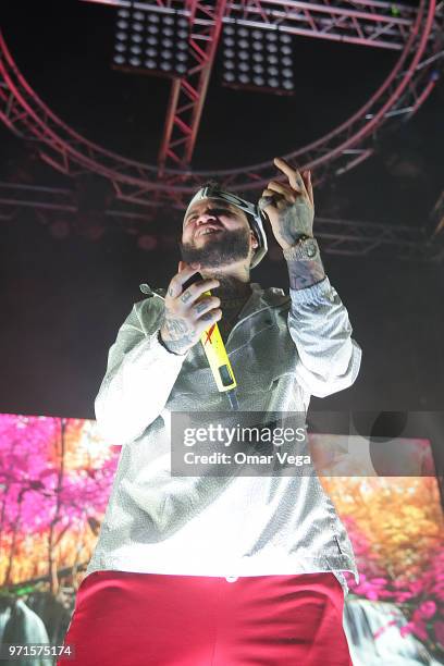 Puerto Rican singer and songwriter Farruko performs during the World Tour 2018 Tour show at Gas Monkey Live on June 7, 2018 in Dallas, Texas.