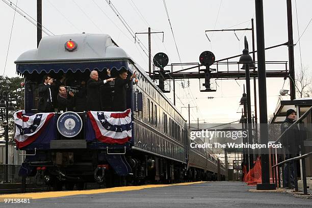 Rocville, MD Obama/Biden train passes through Edgewood, Md., on it's way to Washington, D.C. Here,